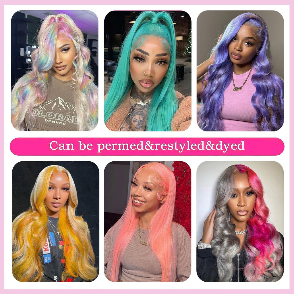 Straight Lace Front Wigs, 13X4 HD Transparent Straight Lace Frontal Wigs Human Hair with Baby Hair 180% Density Bleached Knots Virgin Glueless Human Hair Wigs (Blonde, 22 Inch)