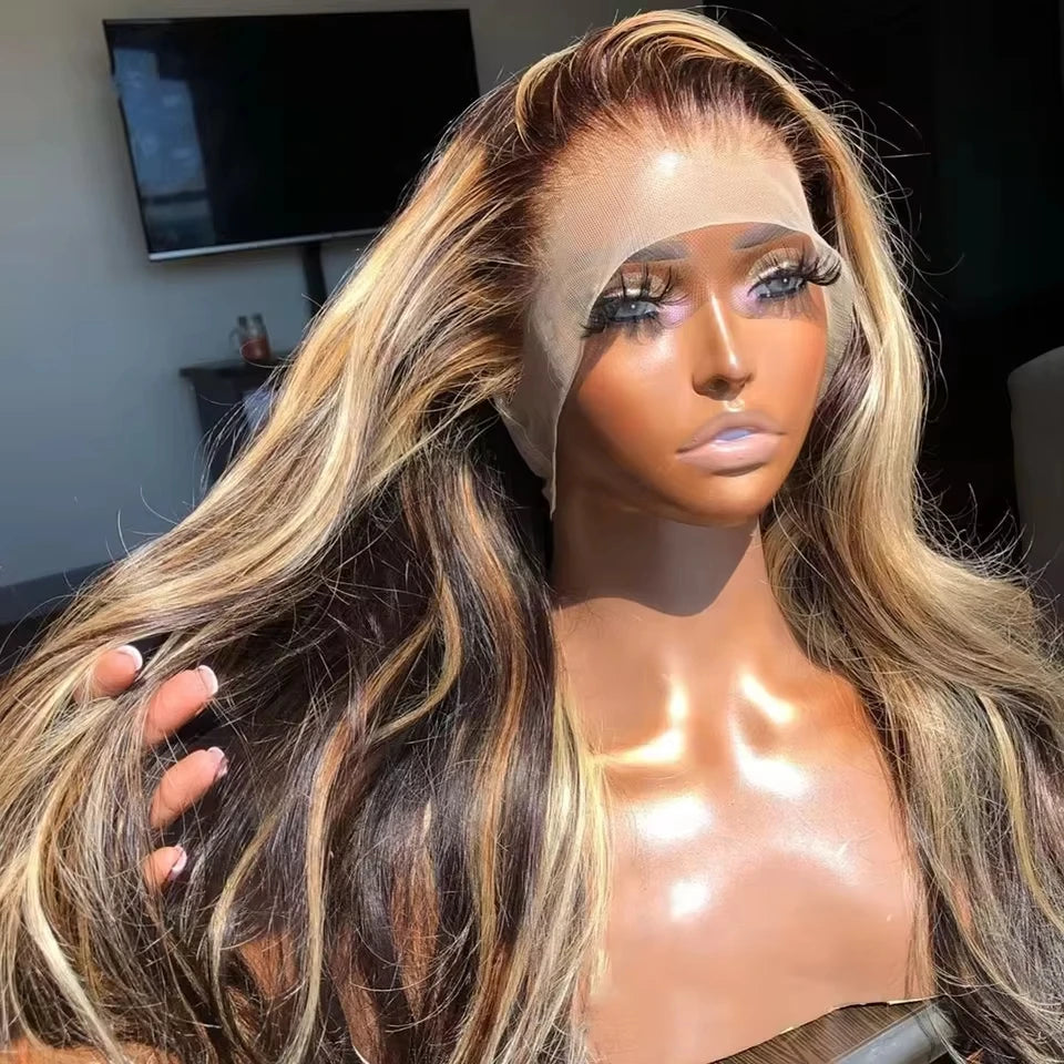 Body Wave Wig 200% Density 4/27 Highlight Wig Human Hair 13X6 Hd Lace Frontal Wig Brazilian Wigs Original Flash Sale