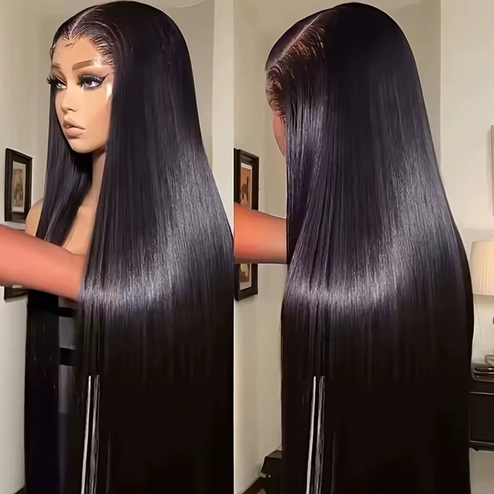 Glueless Wig Human Hair Ready to Wear Straight Glueless Preplucked Wear and Go Wigs 5X5 HD Lace Closure Wigs Pre Cut Lace Wig