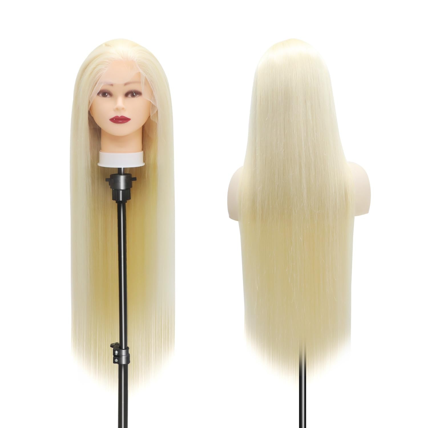 Straight Lace Front Wigs, 13X4 HD Transparent Straight Lace Frontal Wigs Human Hair with Baby Hair 180% Density Bleached Knots Virgin Glueless Human Hair Wigs (Blonde, 22 Inch)