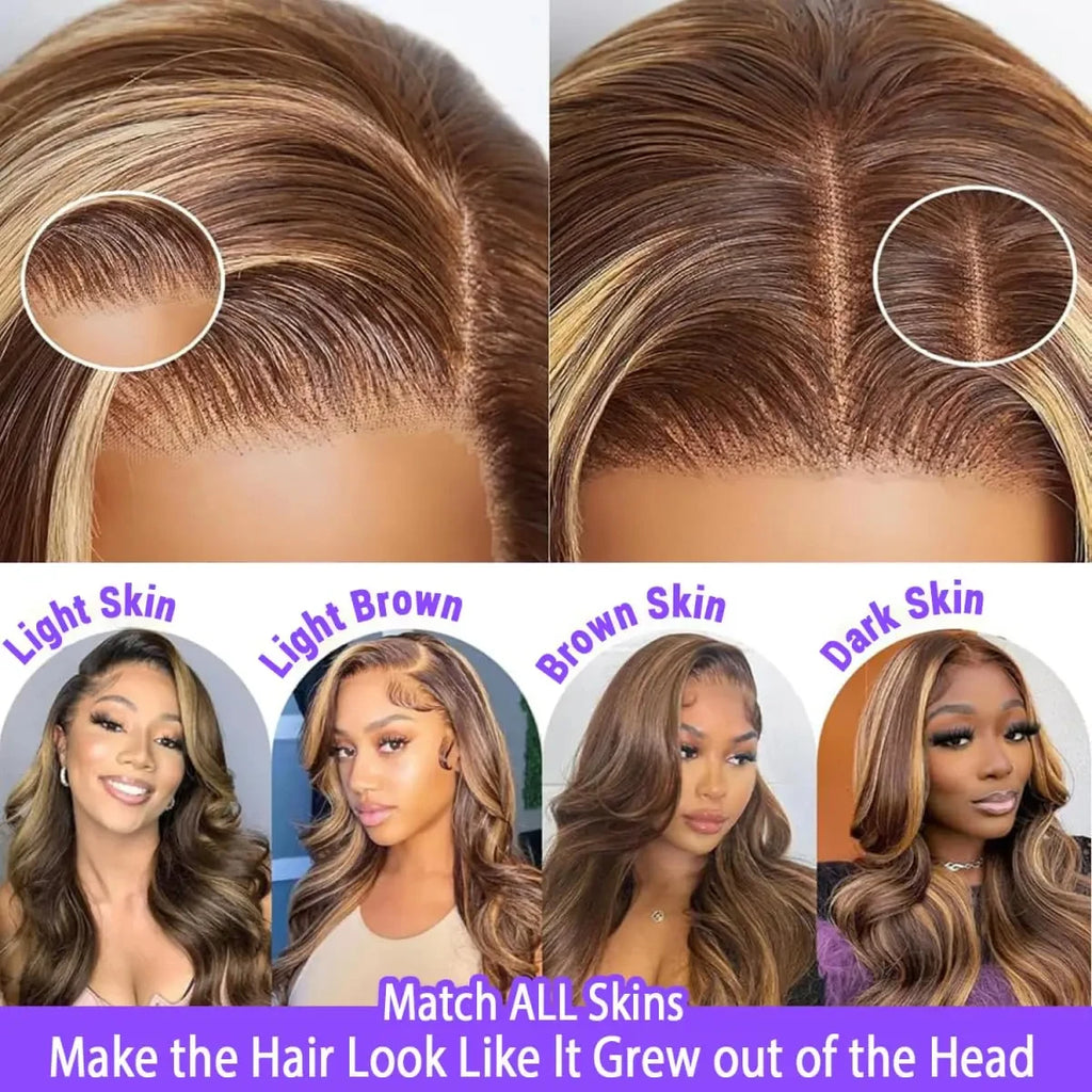 Body Wave Wig 200% Density 4/27 Highlight Wig Human Hair 13X6 Hd Lace Frontal Wig Brazilian Wigs Original Flash Sale