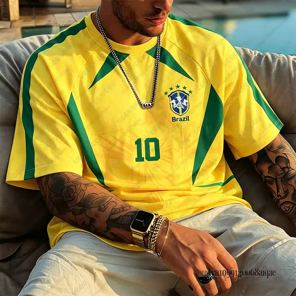 Brazil 2026 World Cup Football Jersey – Men's Mesh Breathable Tee