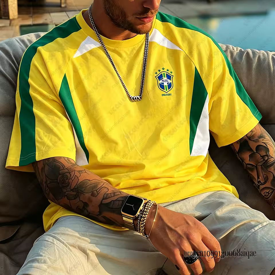 Brazil 2026 World Cup Football Jersey – Men's Mesh Breathable Tee