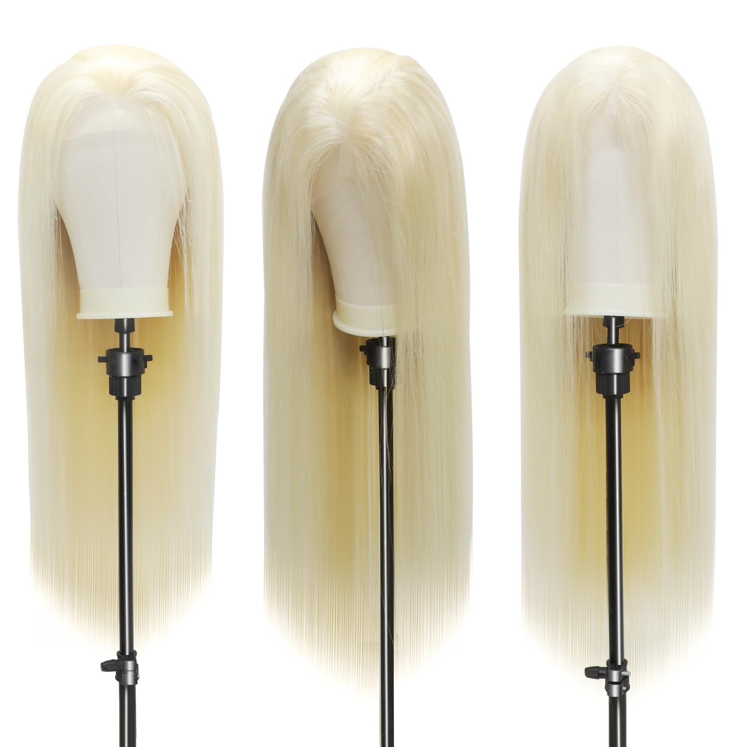 Straight Lace Front Wigs, 13X4 HD Transparent Straight Lace Frontal Wigs Human Hair with Baby Hair 180% Density Bleached Knots Virgin Glueless Human Hair Wigs (Blonde, 22 Inch)