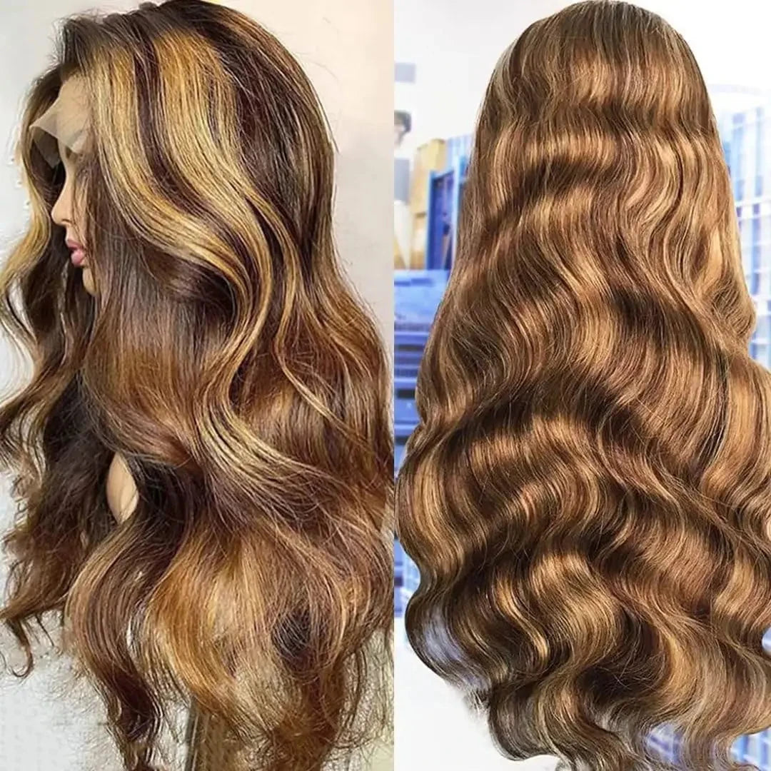 Body Wave Wig 200% Density 4/27 Highlight Wig Human Hair 13X6 Hd Lace Frontal Wig Brazilian Wigs Original Flash Sale